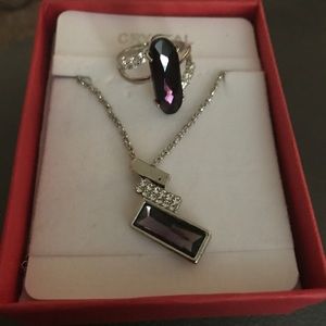 Genuine Crystal / Sterling Silver necklace & ring